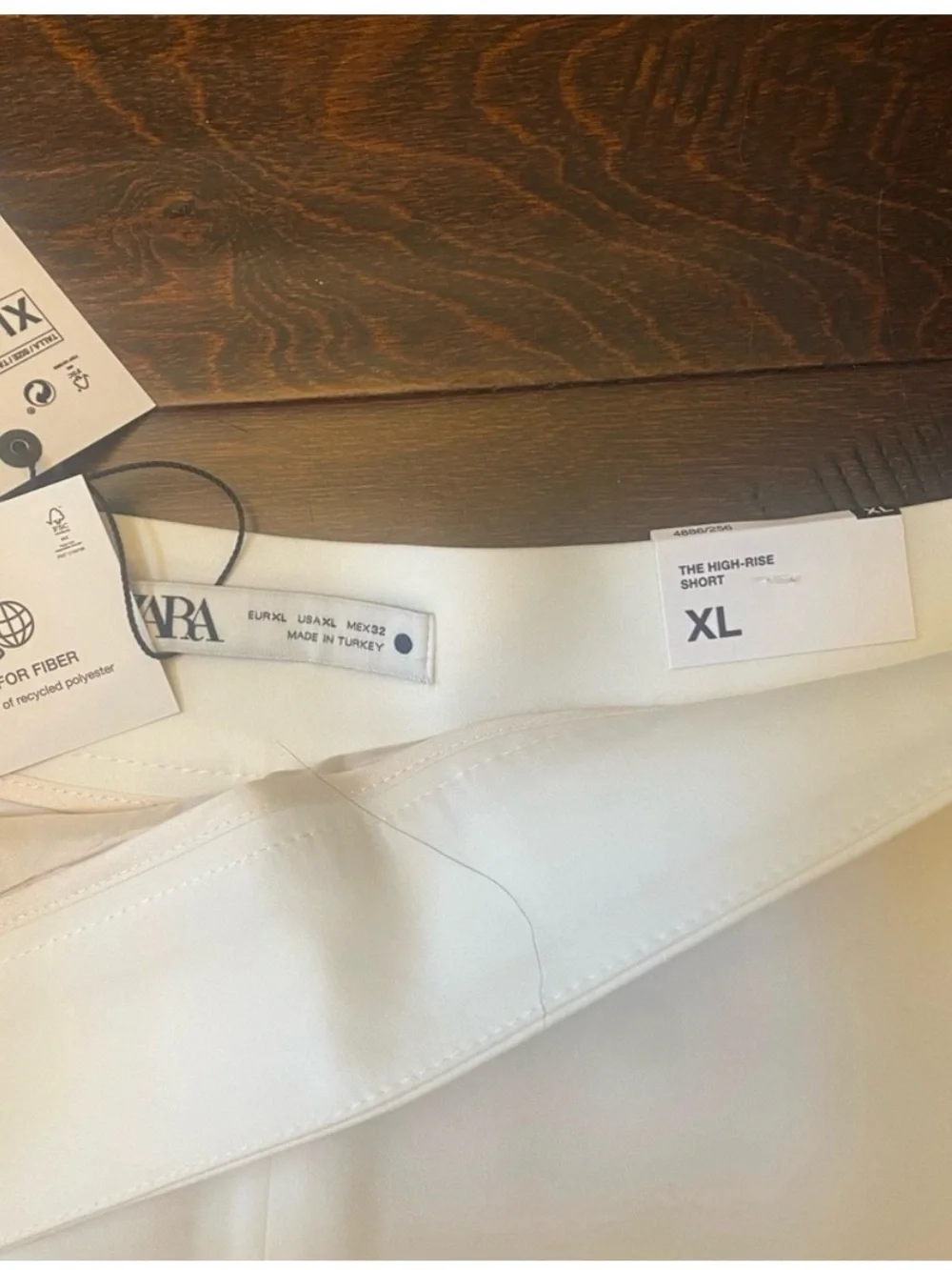ZARA Cream High-Waist Tailored Shorts